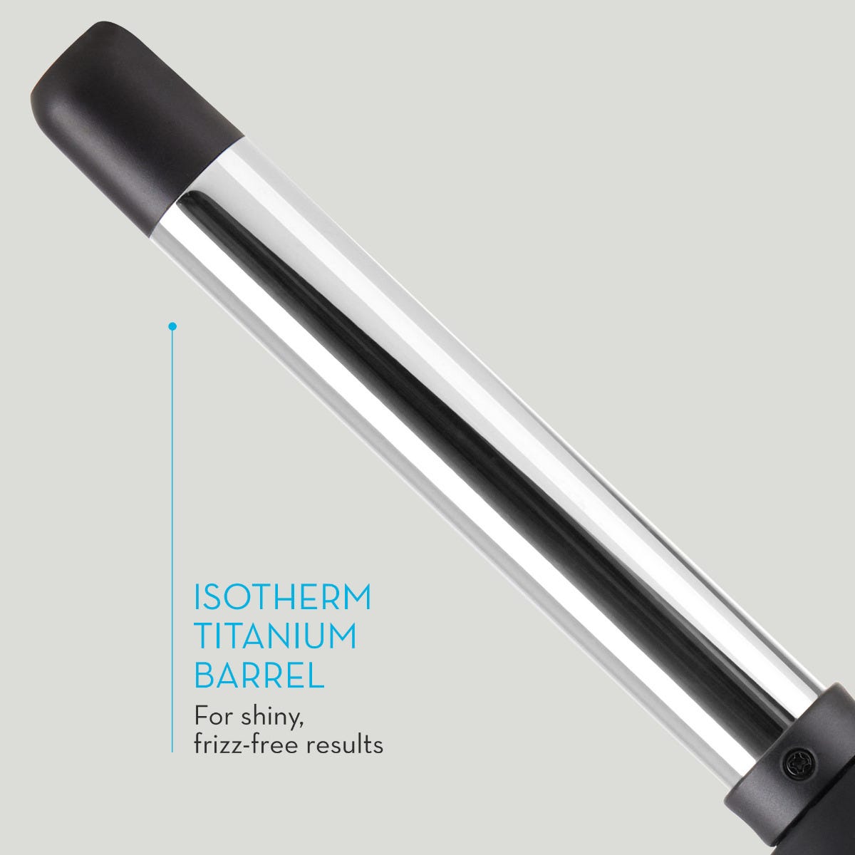 Isotherm titanium barrel for shiny, frizz-free results