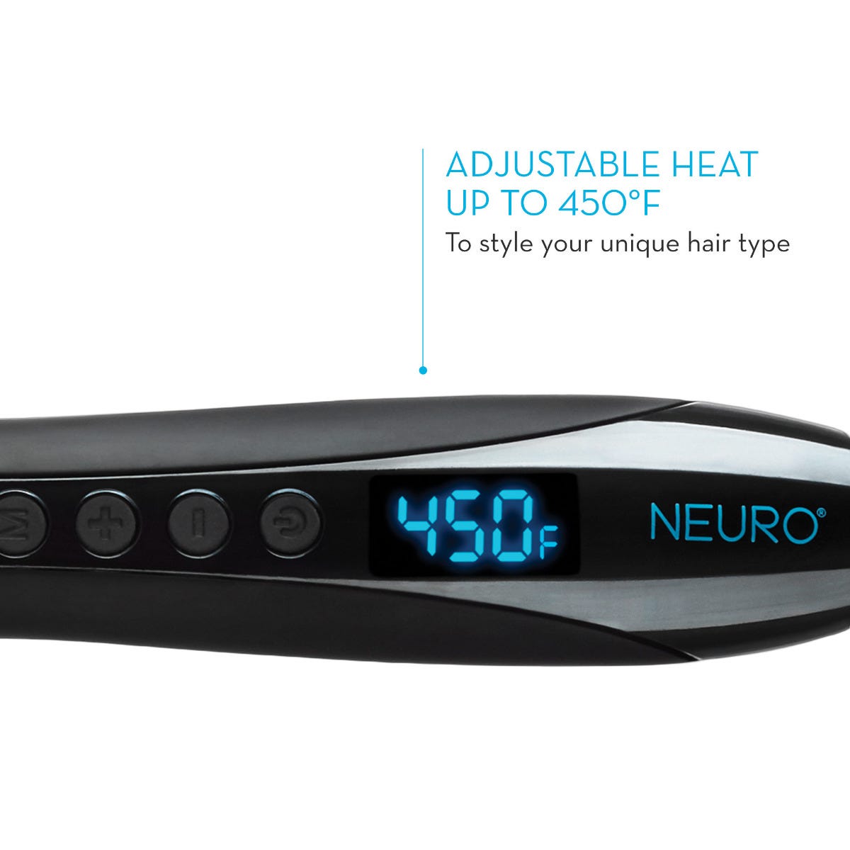 Adjustable heat up to 450 degrees Fahrenheit to style your unique hair type