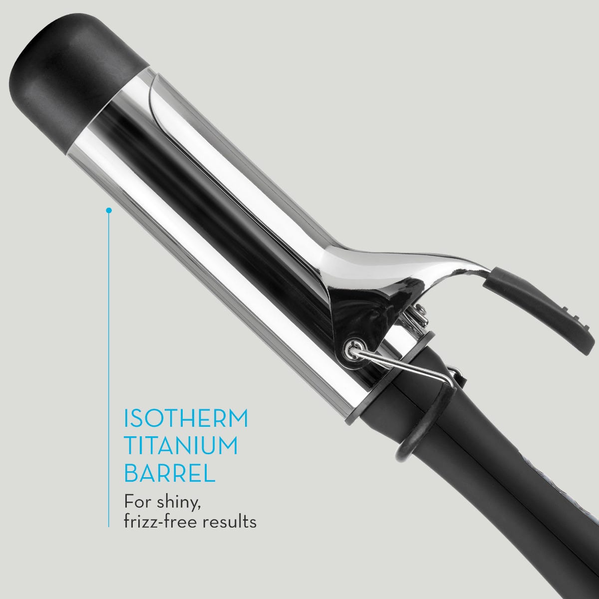 Isotherm titanium barrel for shiny, frizz-free results
