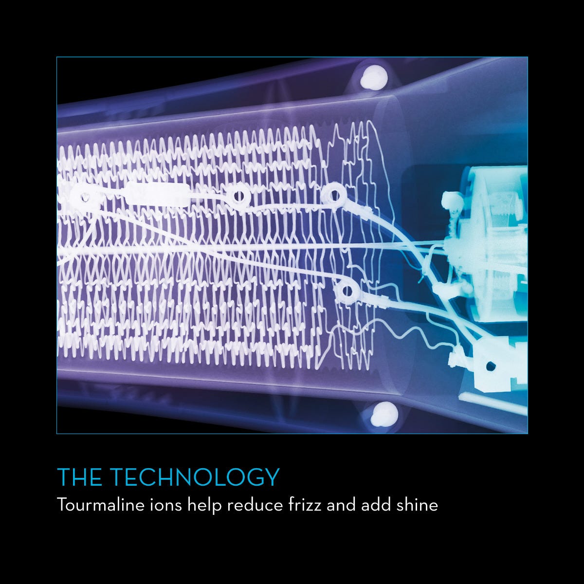 The technology: tourmaline ions help reduce frizz and add shine