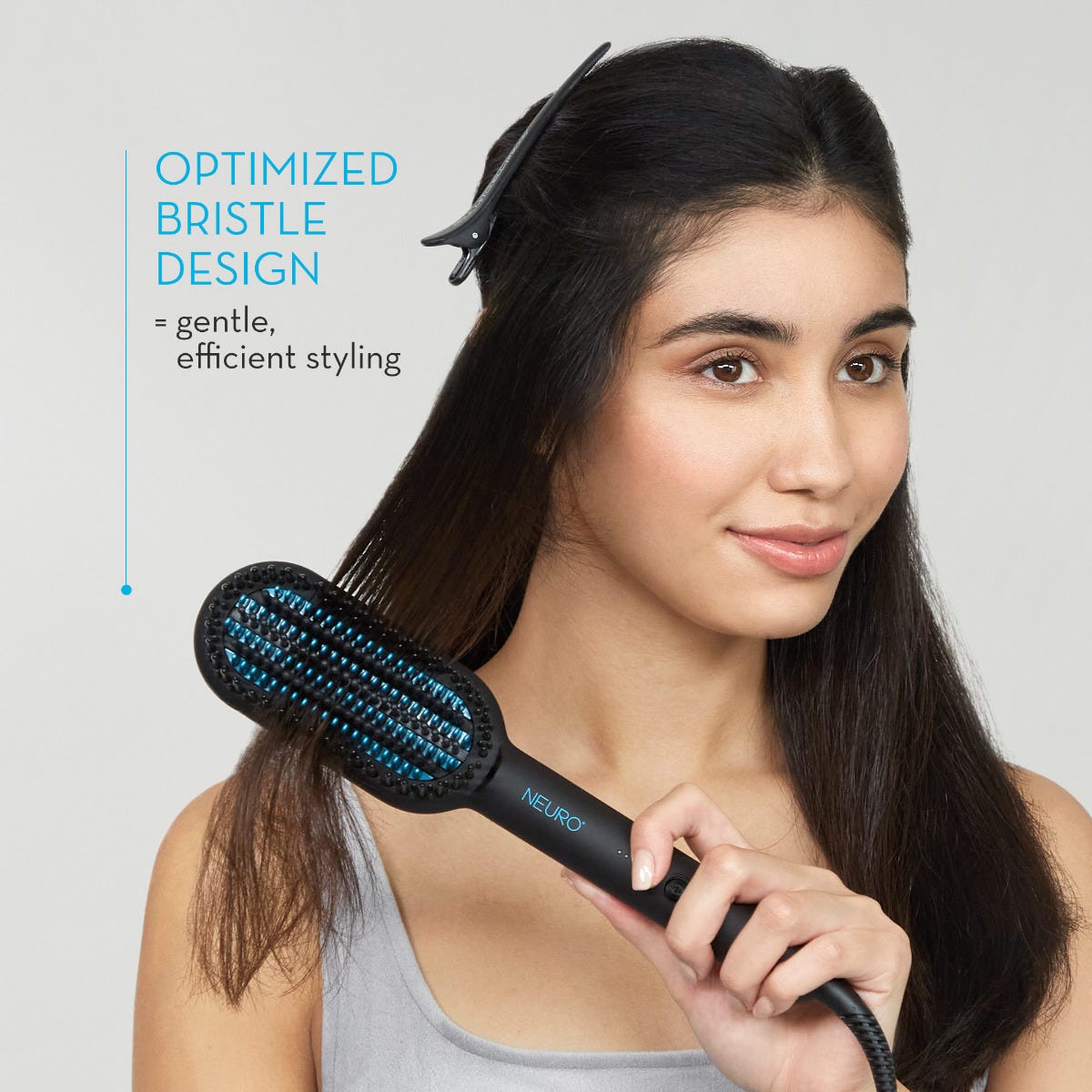 Optimized Bristle Design = gentle, efficient styling