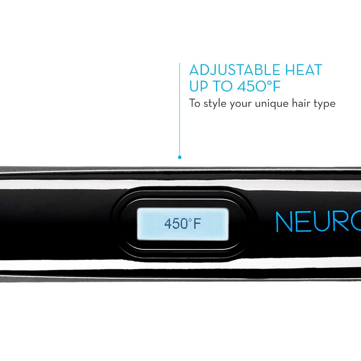 Adjustable heat up to 450 degrees F