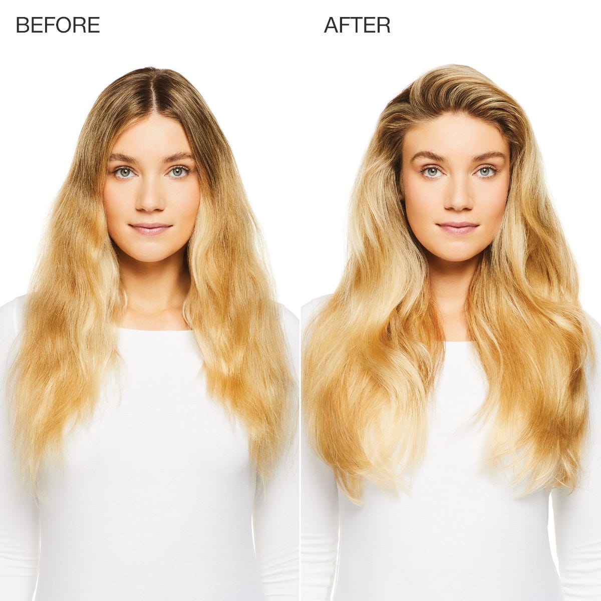 Before and after using Neuro Dry+ Folding High-Velocity Hair Dryer