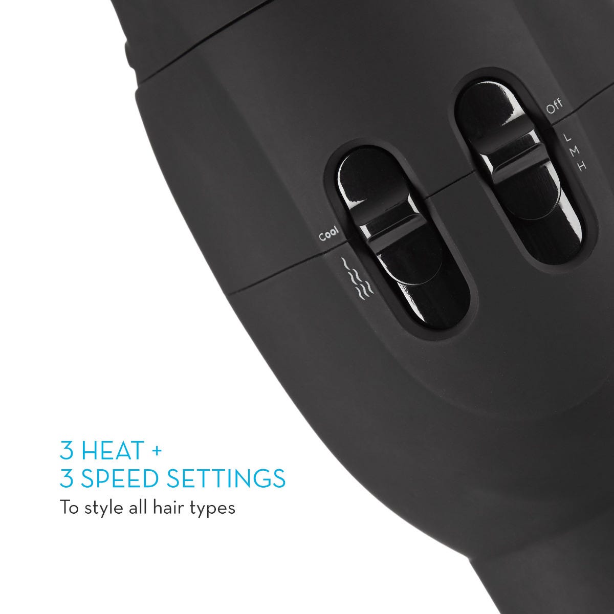 3 heat and 3 speed settings