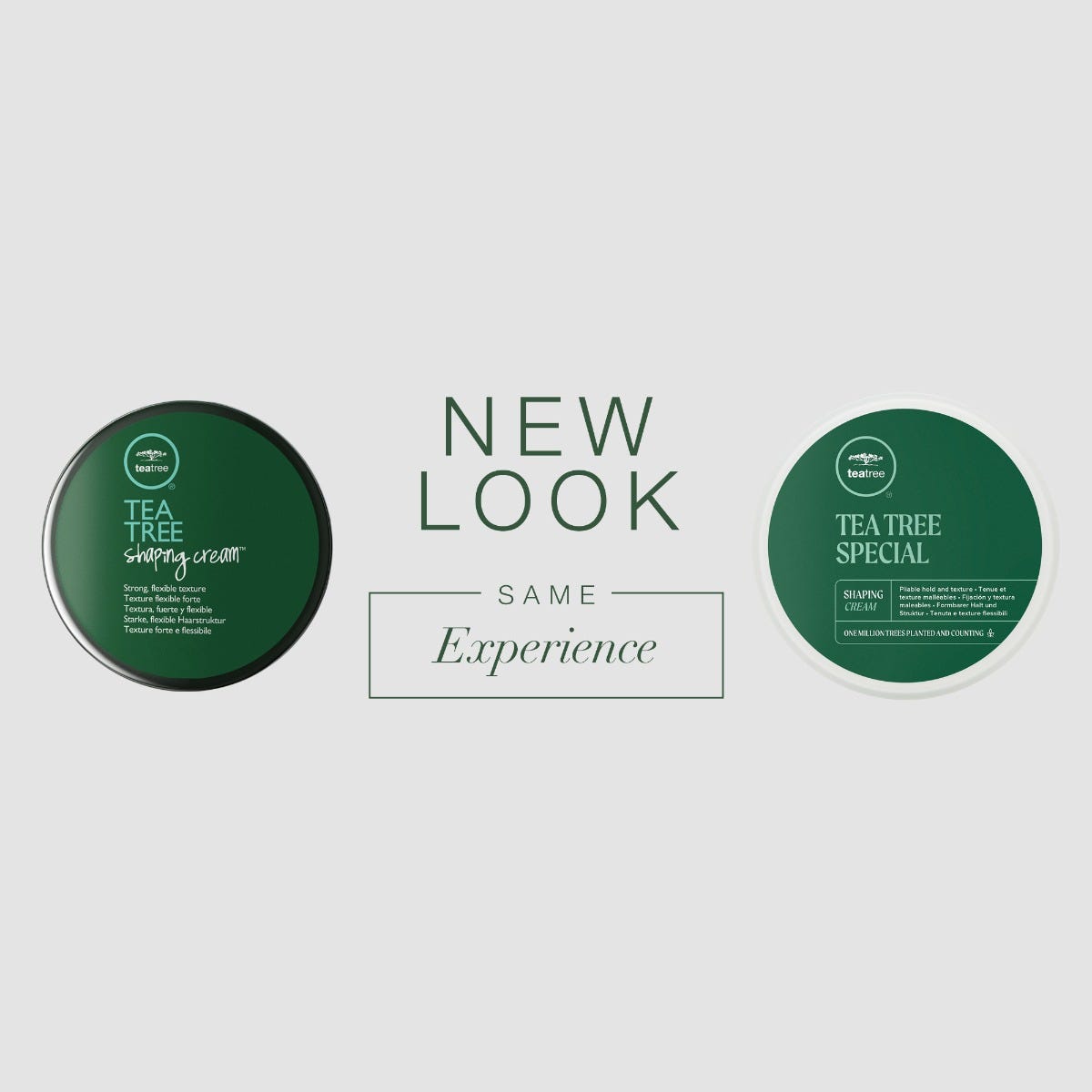 Tea Tree Shaping Cream, new look, same experience