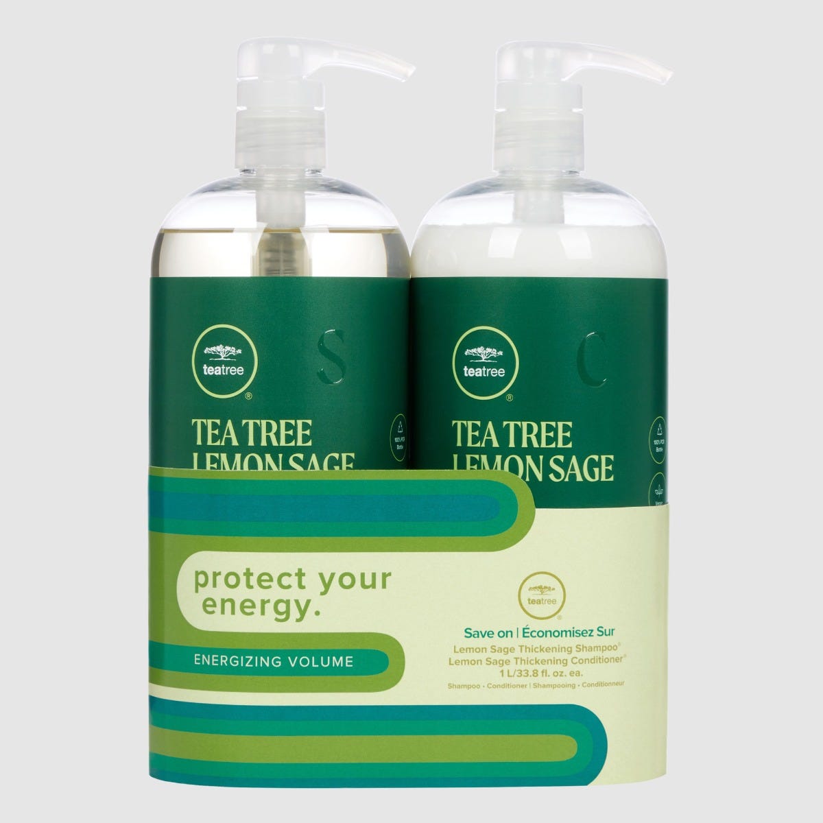 Tea Tree Lemon Sage Energizing Volume Liter Set