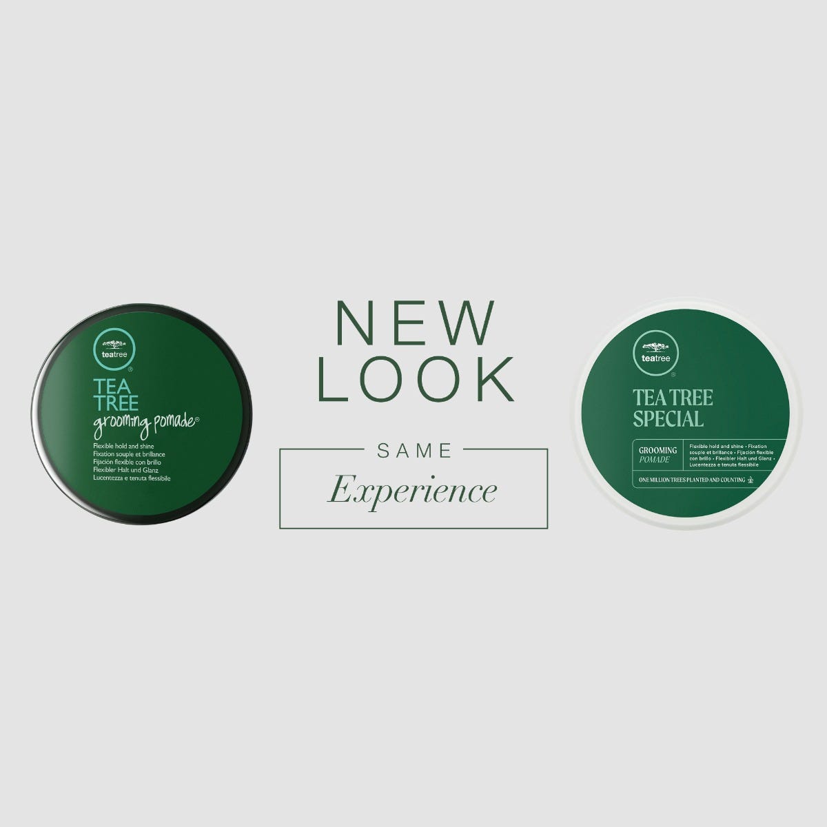 Tea Tree Grooming Pomade, new look, same experience