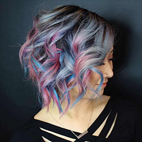 Image of model with semi-permanent hair color